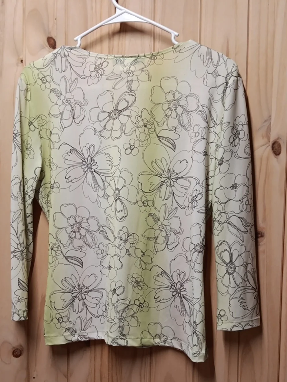 Ninety Women's Floral Faux Wrap-Front 3/4 Sleeve Top